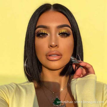 natural 100% human hair straight BOB with bangs Short wig vendors brazilian hair wigs for black women virgin human hair wigs